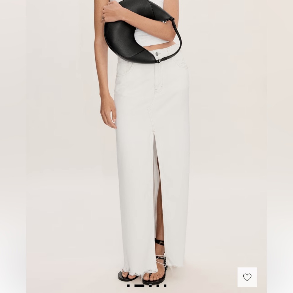 Mango slit denim skirt